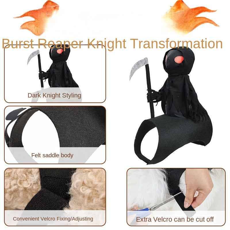 Dog Dark Harvesting Knight Transforming Halloween Costume for Pets - Unique Dog Halloween Costume-Casual Fashion - The Artisan's Wardrobe
