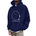 Fleece Hoodie with Pocket Drawstring and Plain Color Letter Print-Casual Fashion - The Artisan's Wardrobe
