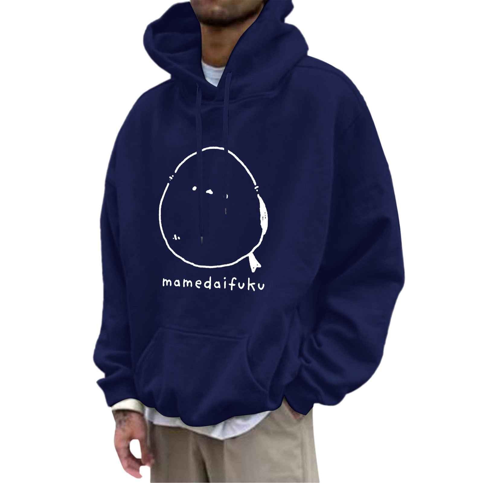 Fleece Hoodie with Pocket Drawstring and Plain Color Letter Print-Casual Fashion - The Artisan's Wardrobe