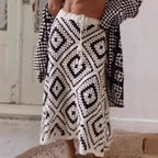 Plaid woven handmade grandmother plaid skirt-Casual Fashion - The Artisan's Wardrobe