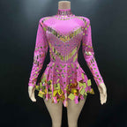 Sparkling Sequin Mini Dress - Elegant Slim Fit Long Sleeved Short Skirt for Parties and Outings-Casual Fashion - The Artisan's Wardrobe