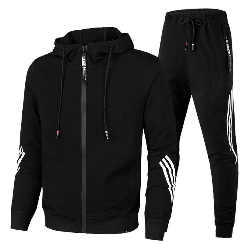European American Fashion Sports Set Hooded Zipper Casual Suit