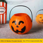 3-Pack Halloween Pumpkin Buckets - 7-Inch Plastic Trick-or-Treat Candy Holders & Home Decor-Casual Fashion - The Artisan's Wardrobe