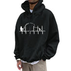 Fleece Hoodie with Pocket Drawstring and Plain Color Letter Print-Casual Fashion - The Artisan's Wardrobe