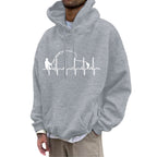 Fleece Hoodie with Pocket Drawstring and Plain Color Letter Print-Casual Fashion - The Artisan's Wardrobe