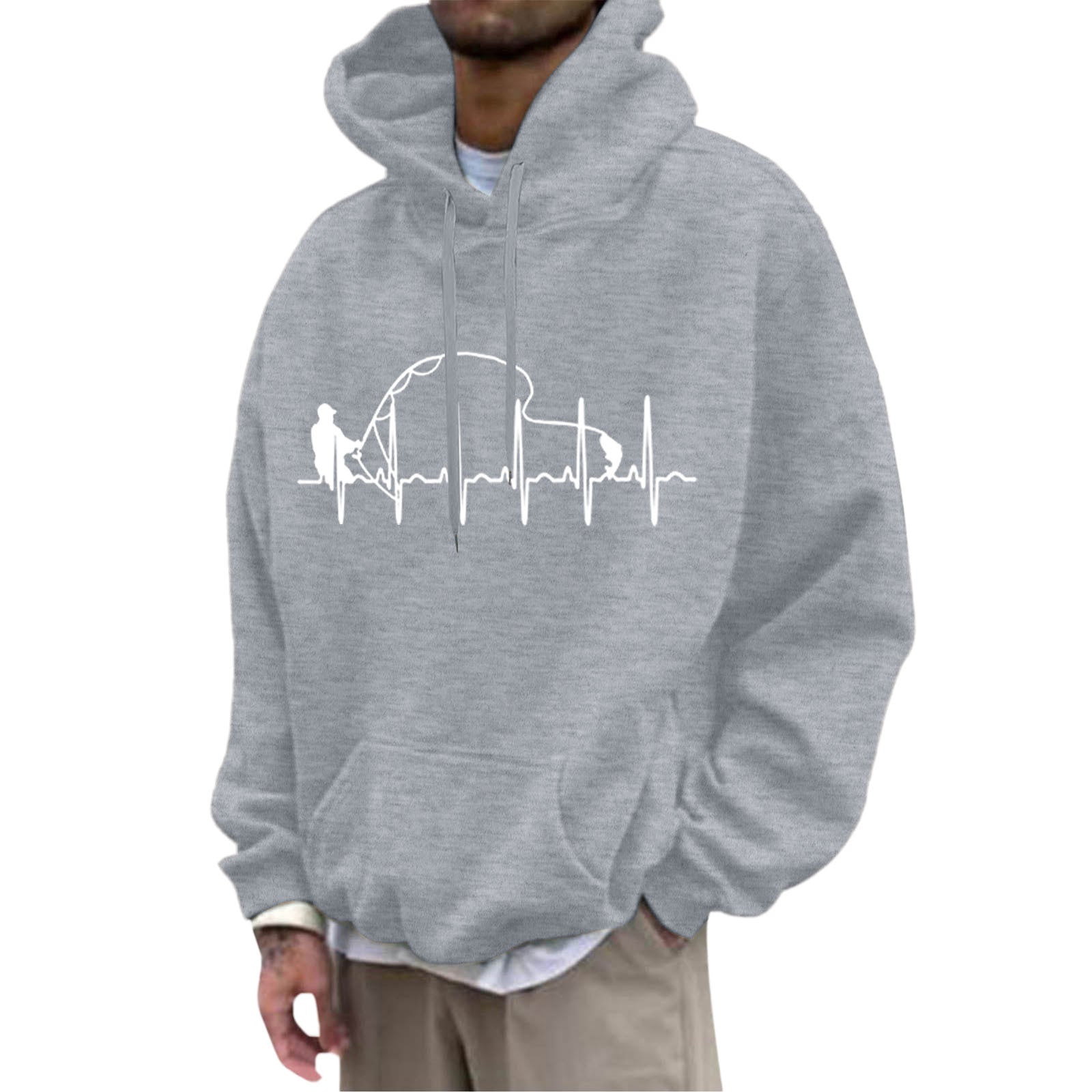 Fleece Hoodie with Pocket Drawstring and Plain Color Letter Print-Casual Fashion - The Artisan's Wardrobe