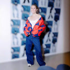 Standing Collar Pilot Jacket  Stylish Printed Cotton Jacket-Casual Fashion - The Artisan's Wardrobe