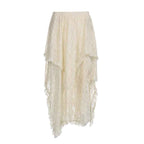 Leisure Vacation Style Low Waist Lace Half Skirt - Double Layered Irregular Design for Women-Casual Fashion - The Artisan's Wardrobe