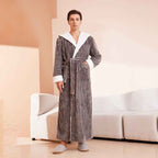 Couple's Extra Long Bathrobe - European Size Hooded Men's and Women's Sleeping Robe-Casual Fashion - The Artisan's Wardrobe