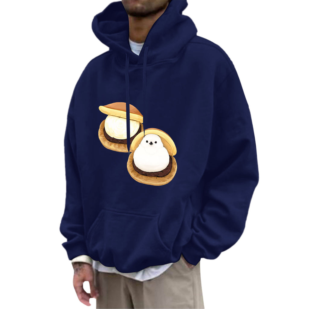 Fleece Hoodie with Pocket Drawstring and Plain Color Letter Print-Casual Fashion - The Artisan's Wardrobe