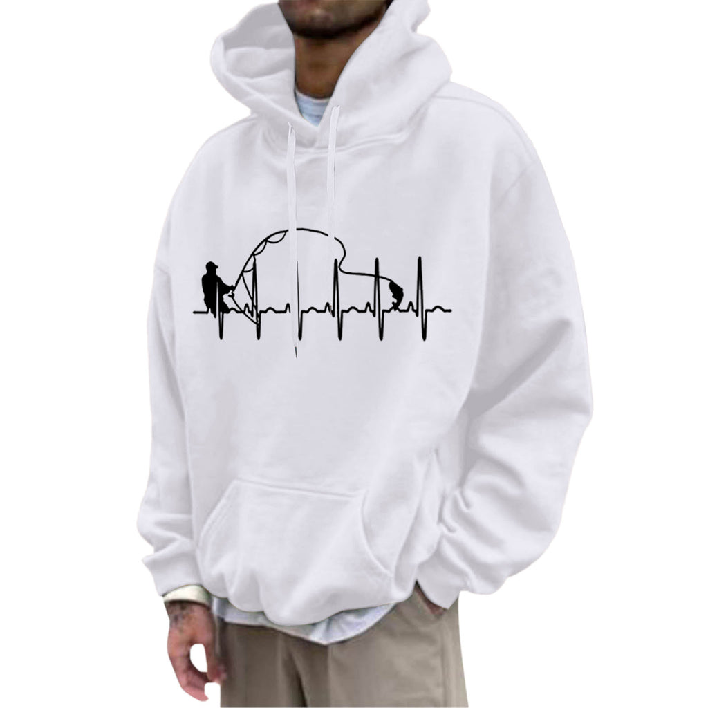 Fleece Hoodie with Pocket Drawstring and Plain Color Letter Print-Casual Fashion - The Artisan's Wardrobe