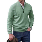 Men's Warm Wool Sweater with Zipper Stand-up Collar-Casual Fashion - The Artisan's Wardrobe