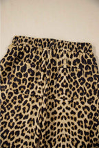Leopard Bow Tie Pants with Elastic Waist for Effortless Style-Casual Fashion - The Artisan's Wardrobe