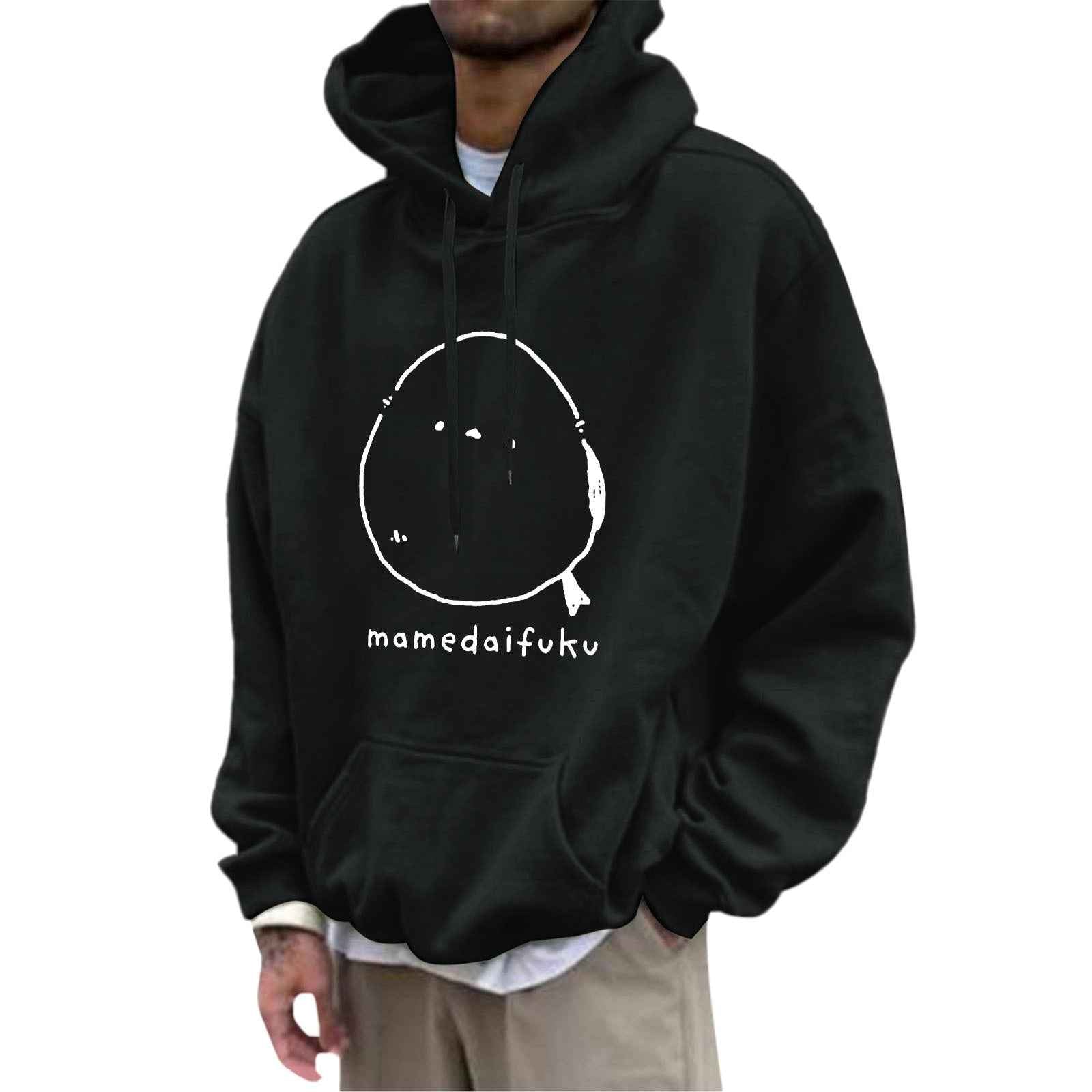 Fleece Hoodie with Pocket Drawstring and Plain Color Letter Print-Casual Fashion - The Artisan's Wardrobe