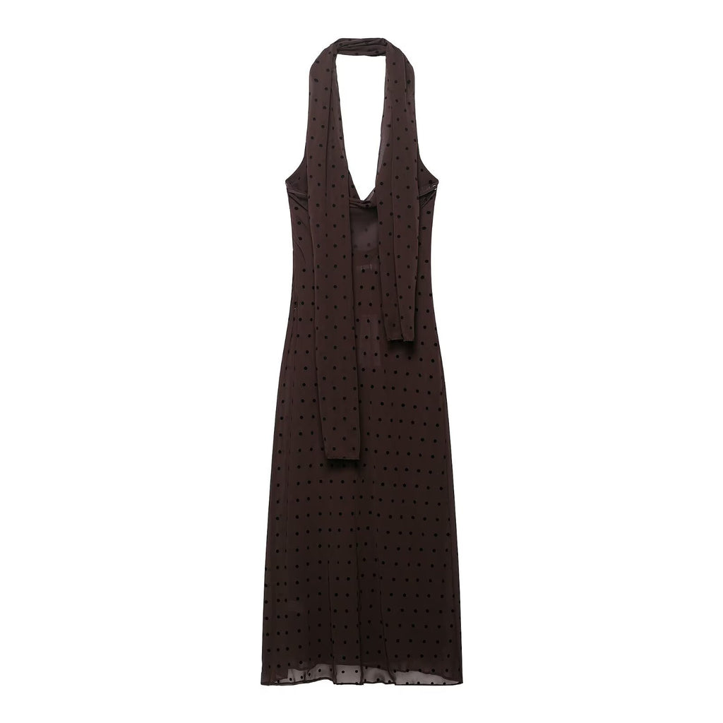 Versatile Mesh Polka Dot Dress - Long Scarf Style for Effortless Elegance-Casual Fashion - The Artisan's Wardrobe