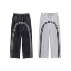 Men's Wide Leg Pants - Youth Street Trend Sports Feng Shui Wash Wax Dyed Woven Zipper Pants Vibe-Casual Fashion - The Artisan's Wardrobe