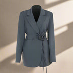 Fashionable Three-Dimensional Flower Suit Jacket for Women - Slim Fit and Stylish Commuting Top-Casual Fashion - The Artisan's Wardrobe