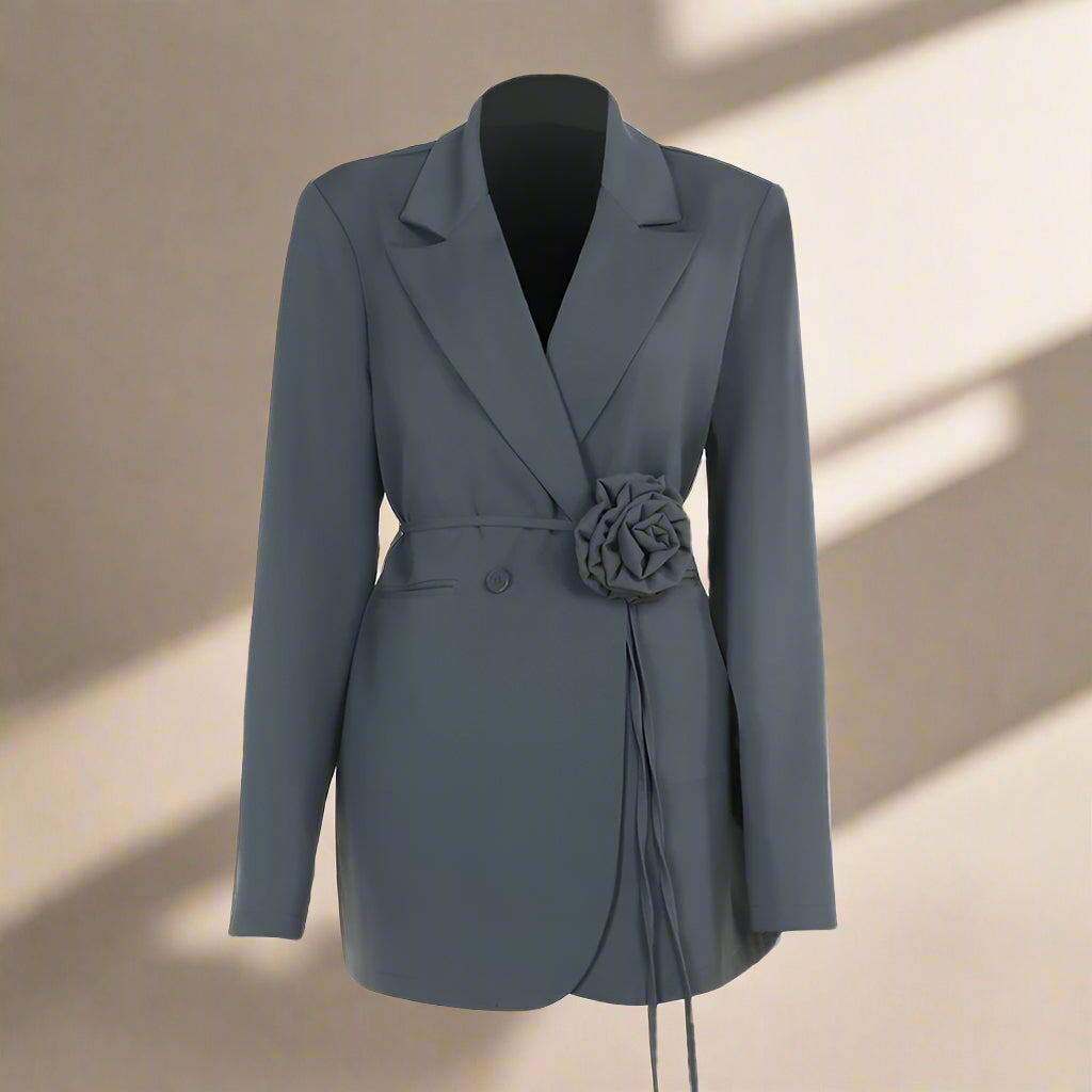 Fashionable Three-Dimensional Flower Suit Jacket for Women