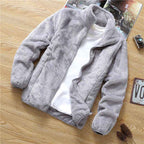 Men's Fleece Autumn Winter Jacket - Korean Loose Fit Standing Collar Double-Sided Fleece Top-Casual Fashion - The Artisan's Wardrobe