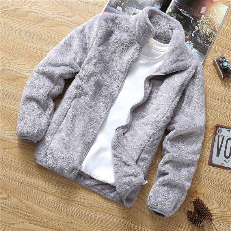 Men's Fleece Autumn Winter Jacket - Korean Loose Fit Standing Collar Double-Sided Fleece Top-Casual Fashion - The Artisan's Wardrobe