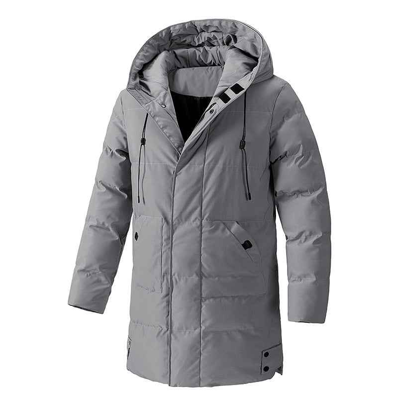 Winter Plus Size Men's Winter Cotton Jacket - Korean Casual Fashion Versatile Medium Long Design-Casual Fashion - The Artisan's Wardrobe