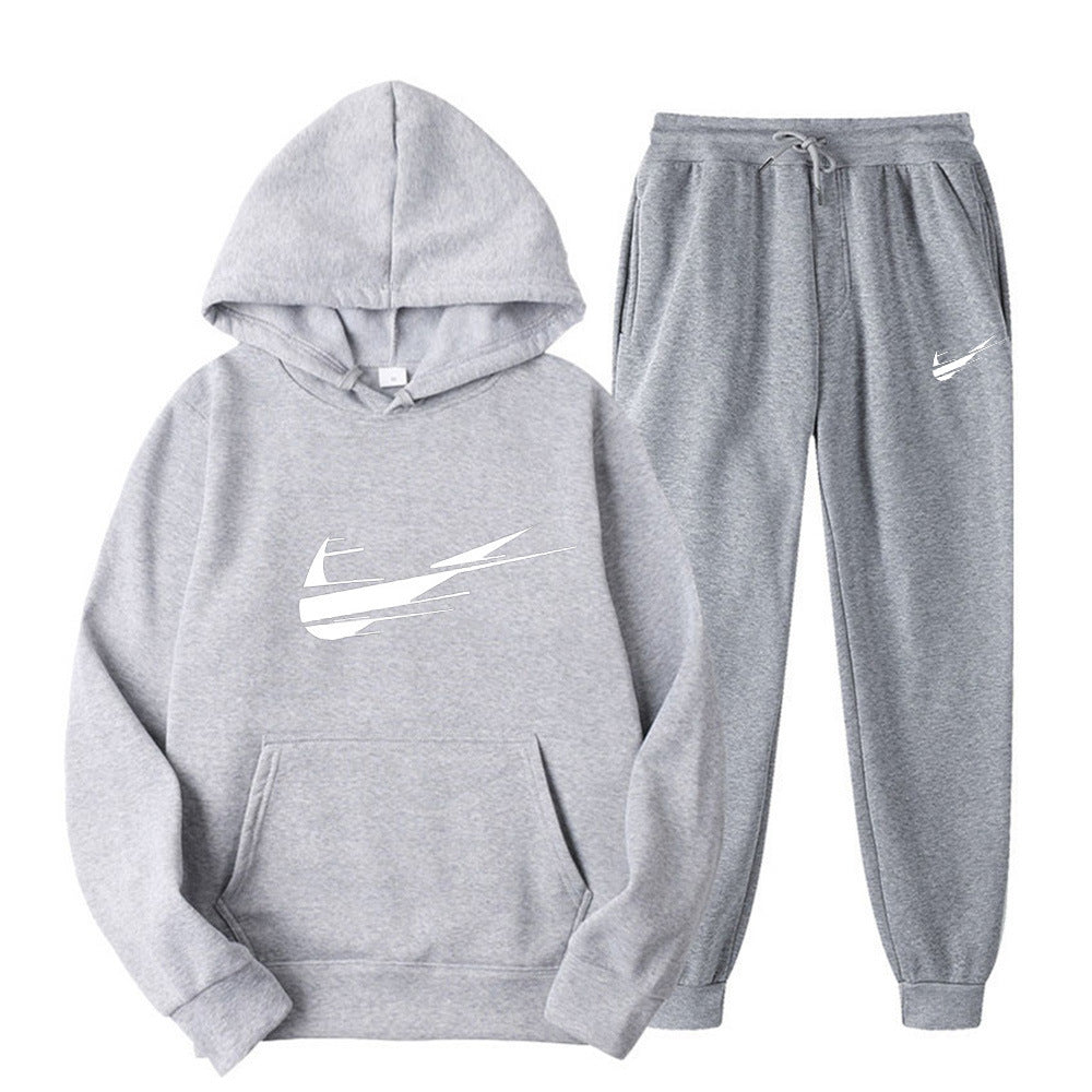 Men's and Women's Fleece Hoodies Sports Suit - Trendy Casual Pullover and Printed Sweatpants Set-Casual Fashion - The Artisan's Wardrobe