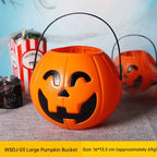 3-Pack Halloween Pumpkin Buckets - 7-Inch Plastic Trick-or-Treat Candy Holders & Home Decor-Casual Fashion - The Artisan's Wardrobe