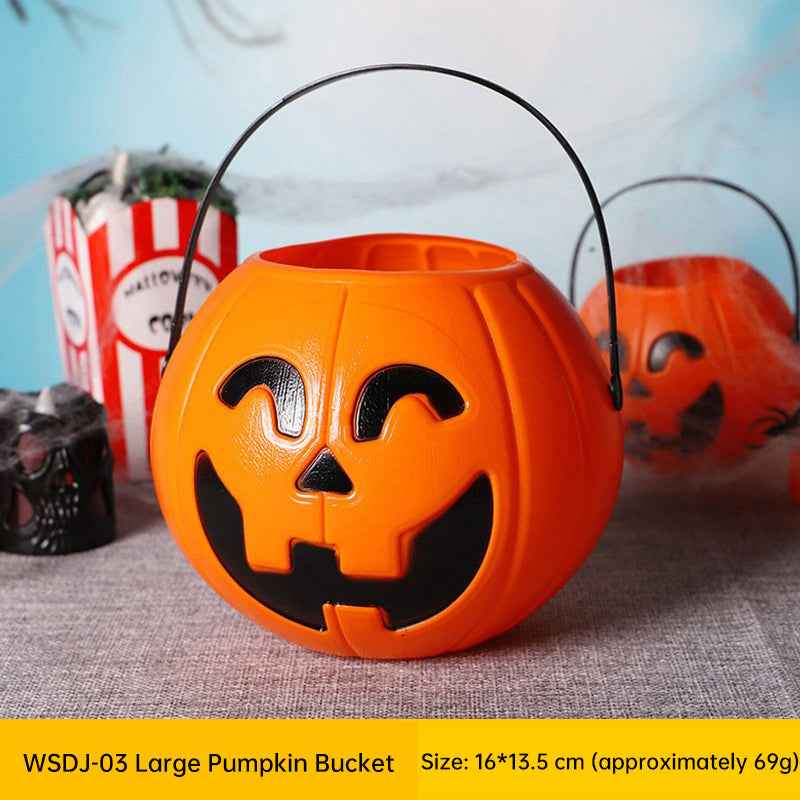 3-Pack Halloween Pumpkin Buckets - 7-Inch Plastic Trick-or-Treat Candy Holders & Home Decor-Casual Fashion - The Artisan's Wardrobe