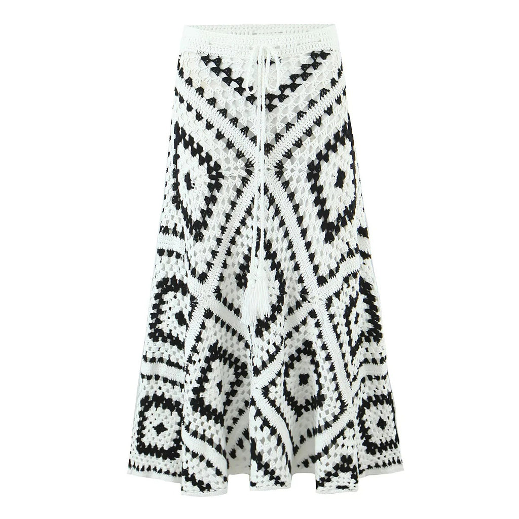 Plaid woven handmade grandmother plaid skirt-Casual Fashion - The Artisan's Wardrobe