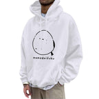 Fleece Hoodie with Pocket Drawstring and Plain Color Letter Print-Casual Fashion - The Artisan's Wardrobe