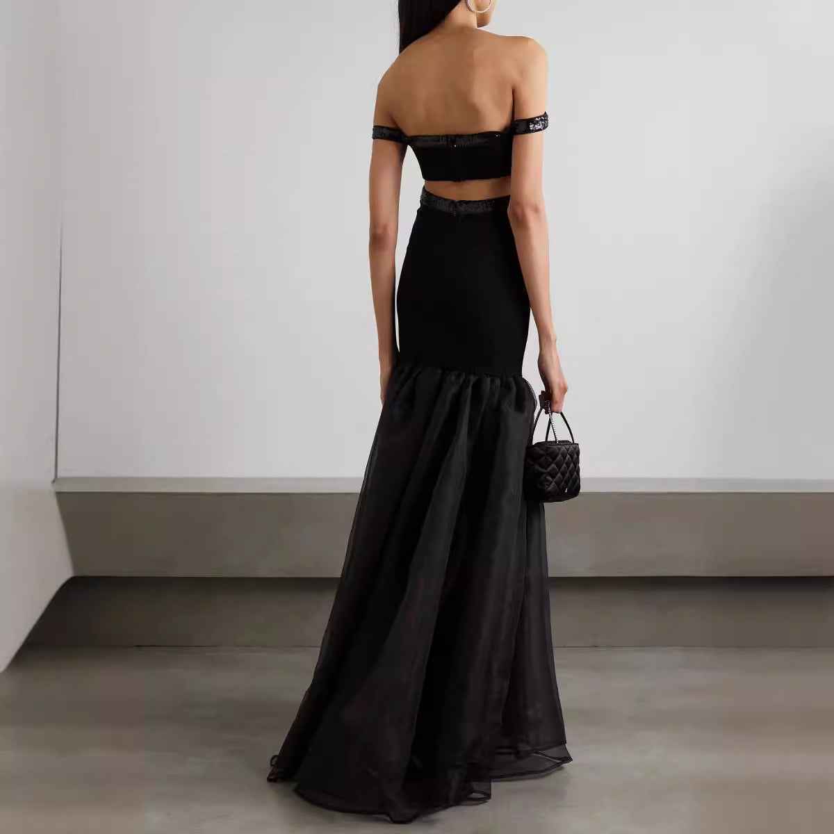 One Shoulder Fishtail Evening Dress - Fashionable High-End Mesh Bandage Dress for Women-Casual Fashion - The Artisan's Wardrobe