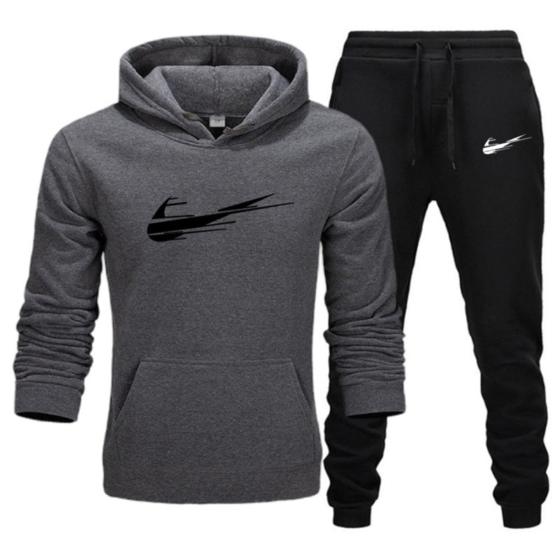 Printed Fleece Hoodie Set for Men and Women - Casual Sports Autumn and Winter Fashion Pullover-Casual Fashion - The Artisan's Wardrobe