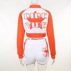 Casual Printed Colorblock Athleisure Set - Long Sleeve Shorts Set for Stylish Comfort-Casual Fashion - The Artisan's Wardrobe