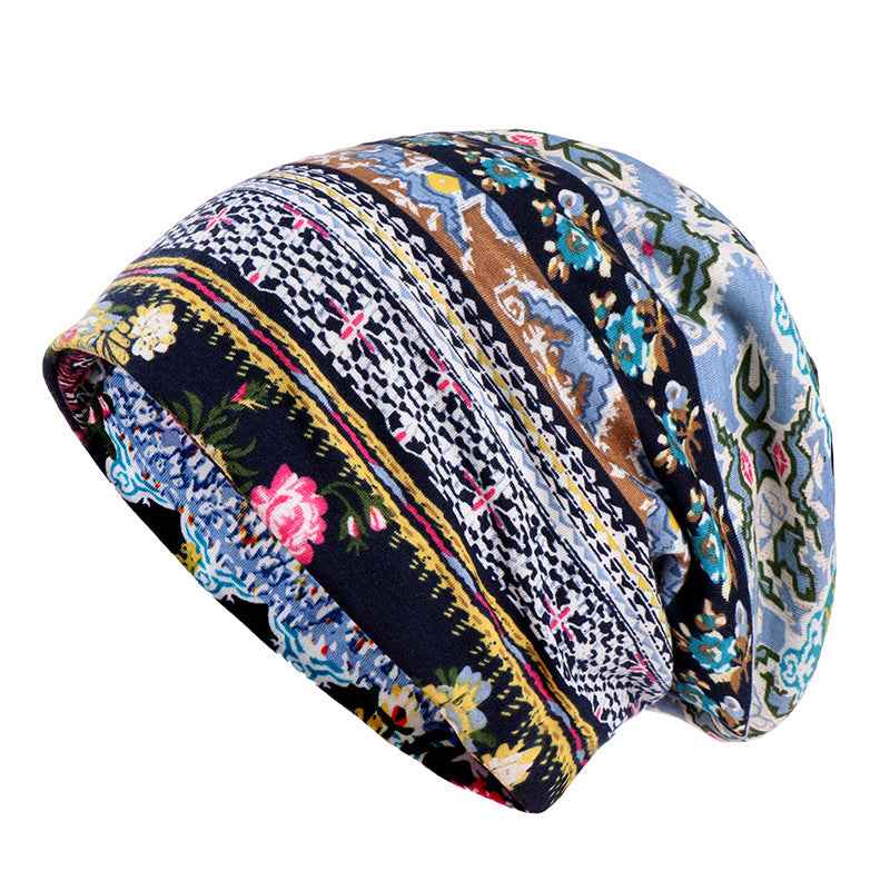 Hooded Women's Sun Protection Hat - Versatile Cotton Printed Design-Casual Fashion - The Artisan's Wardrobe