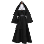 Halloween Nun Costume - The Nun Ghost Sister Cosplay Outfit, Black Horror Priest Costume-Casual Fashion - The Artisan's Wardrobe