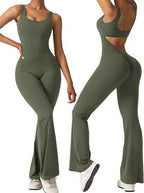 Women's Backless Jumpsuit - Sexy Sleeveless Flared Yoga Vest for Lifting Hips-Casual Fashion - The Artisan's Wardrobe
