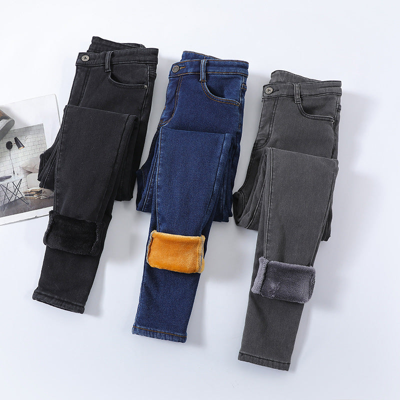 Velvet High Waisted Leggings for Women - Tight Fitting Pencil Black Pants-Casual Fashion - The Artisan's Wardrobe