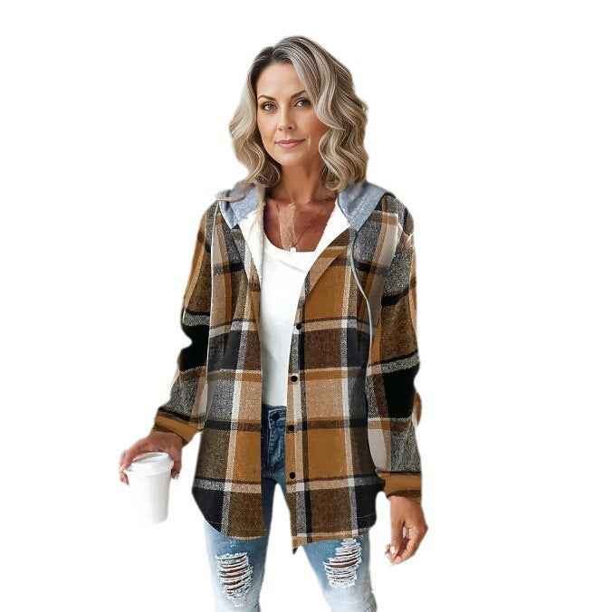 Women's Plaid Jacket - Large Style for Autumn and Winter-Casual Fashion - The Artisan's Wardrobe