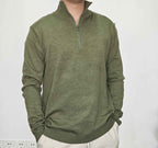 Men's Warm Wool Sweater with Zipper Stand-up Collar-Casual Fashion - The Artisan's Wardrobe