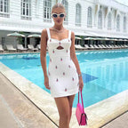 European and American Women's Sexy Suspender Dress with Sewn Diamond and Bandage High Waist Short Skirt-Casual Fashion - The Artisan's Wardrobe