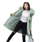 Korean Fur Collar Fleece Jacket for Women's Fashion - Long and Medium Length Cotton Jacket with Big Fur Collar-Casual Fashion - The Artisan's Wardrobe