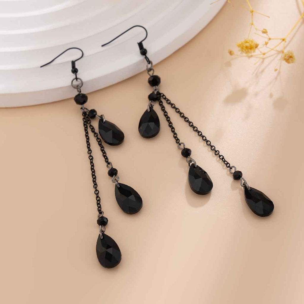 Fashionable Tassel Crystal Pendant Earrings - Halloween Dance Diamond Blood Drop Earrings for Women-Casual Fashion - The Artisan's Wardrobe