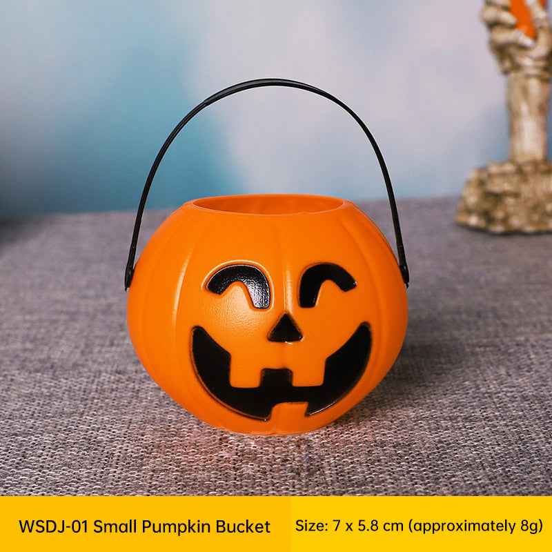 3-Pack Halloween Pumpkin Buckets - 7-Inch Plastic Trick-or-Treat Candy Holders & Home Decor-Casual Fashion - The Artisan's Wardrobe
