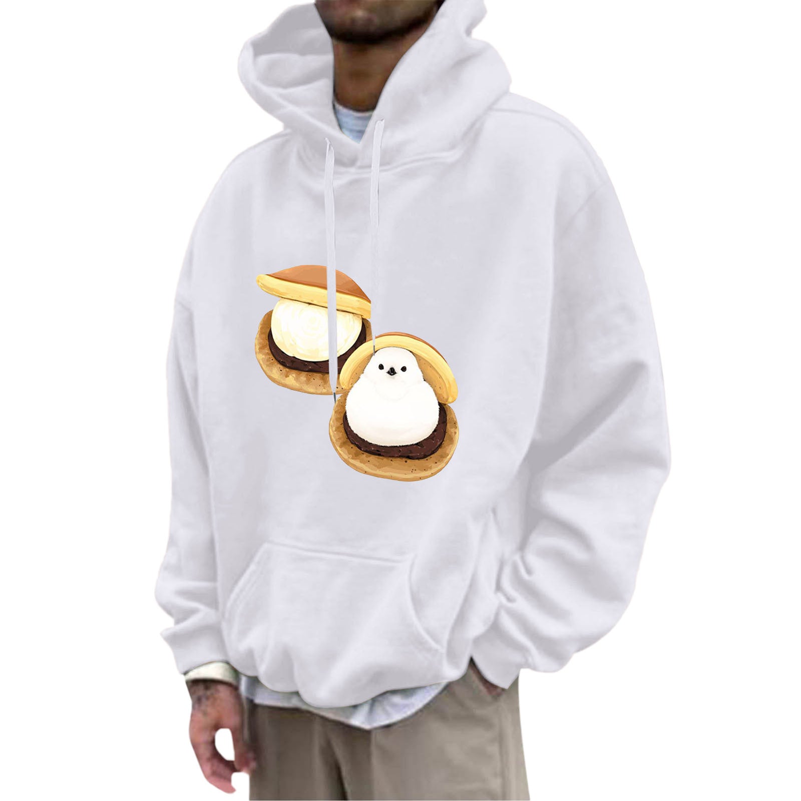 Fleece Hoodie with Pocket Drawstring and Plain Color Letter Print-Casual Fashion - The Artisan's Wardrobe