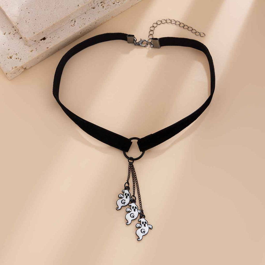 Halloween Tassel Collar Necklace with Iron Chain and Water Drop Pendant-Casual Fashion - The Artisan's Wardrobe