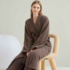 Couple Flannel Pajamas Casual European and American Loose Bathrobe Nightgown-Casual Fashion - The Artisan's Wardrobe