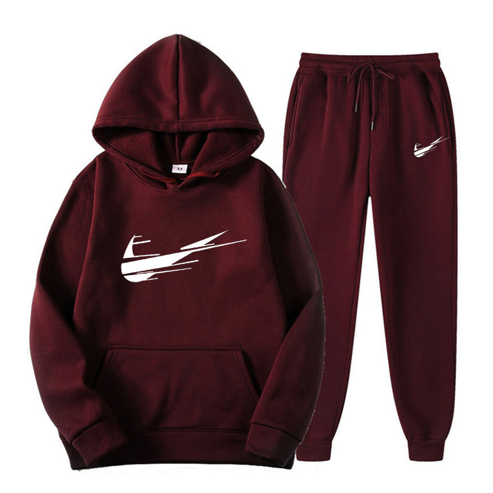 Men's and Women's Fleece Hoodies Sports Suit - Trendy Casual Pullover and Printed Sweatpants Set-Casual Fashion - The Artisan's Wardrobe