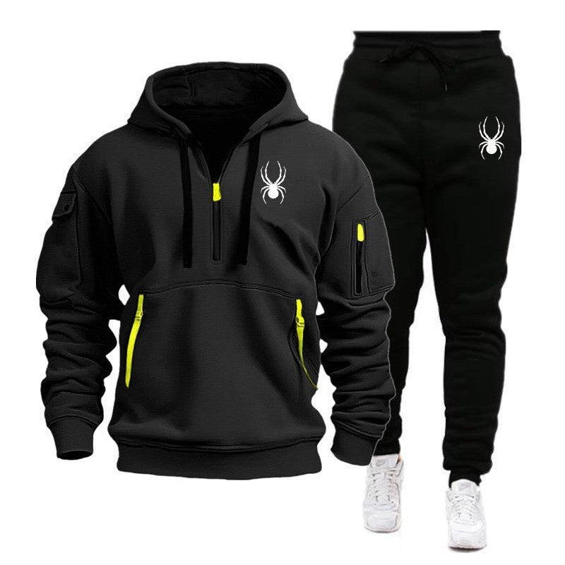 European and American men's sports hoodie set printed casual sports hoodie hooded suit for men-Casual Fashion - The Artisan's Wardrobe