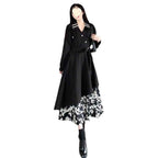 Retro Plus-Size Floral Flare Dress with Waist-Cinching Spliced Design and Irregular Hemline-Casual Fashion - The Artisan's Wardrobe