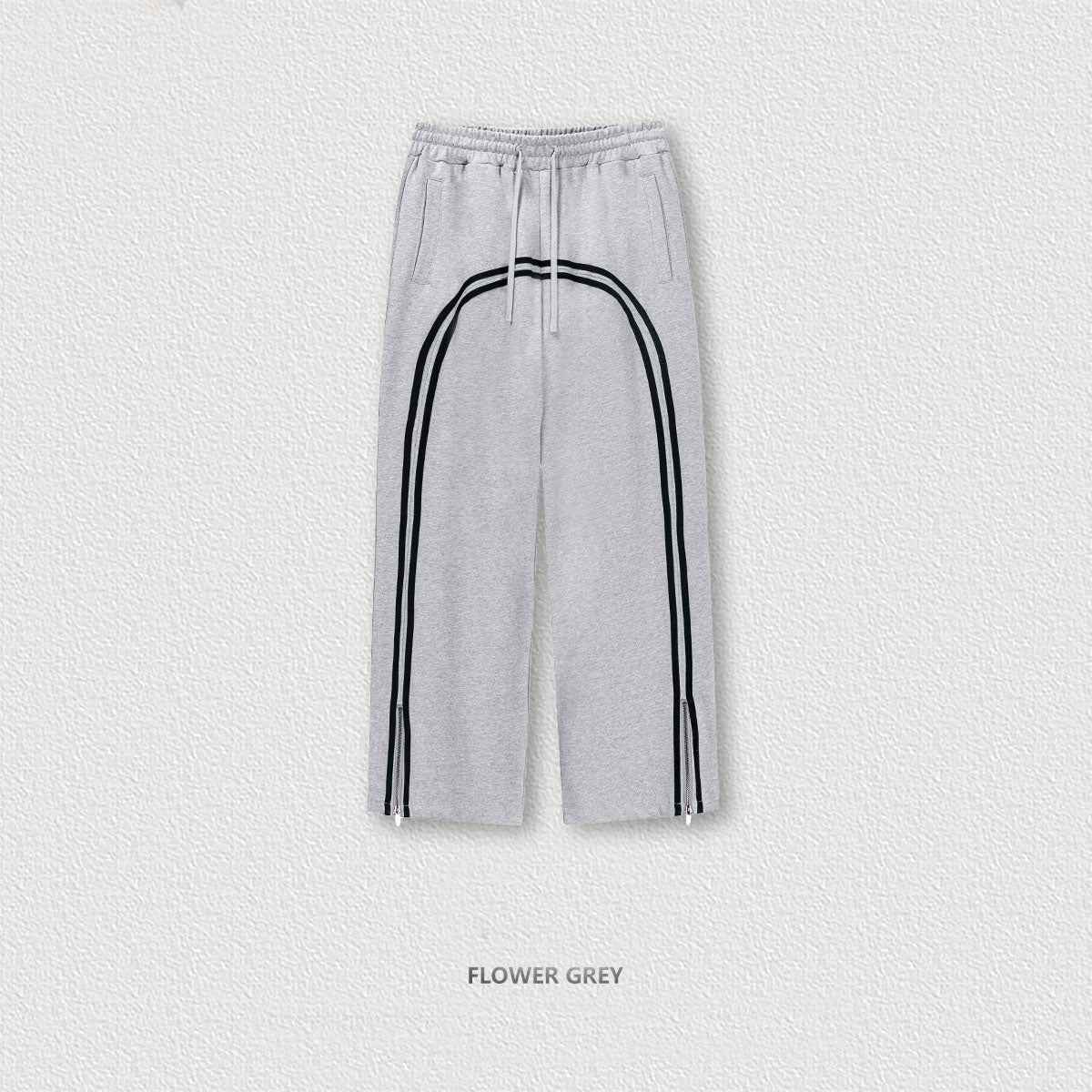 Men's Wide Leg Pants - Youth Street Trend Sports Feng Shui Wash Wax Dyed Woven Zipper Pants Vibe-Casual Fashion - The Artisan's Wardrobe